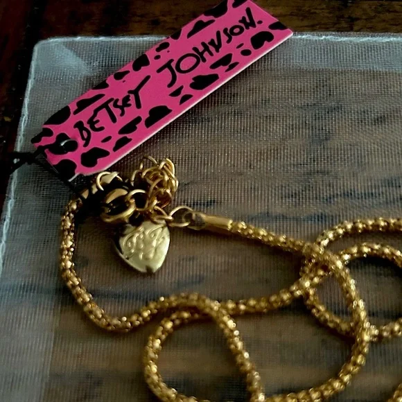 New Betsey Johnson Pink and Red Teddy Bear Pendant - Picture 3 of 4